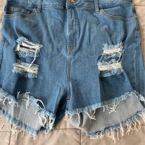 Take My Number Stretch Denim Shorts